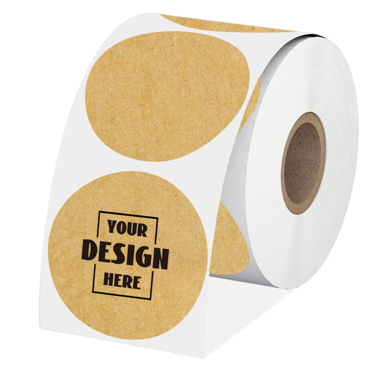 Custom Roll Kraft Paper Circle Labels