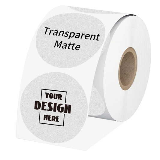 Custom Roll Circle Labels- Transparent Matte