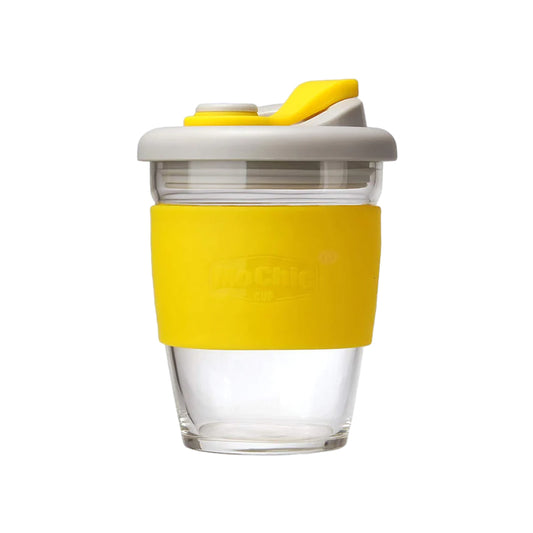 Reusable Glass Coffee Cup - Lemon Yellow