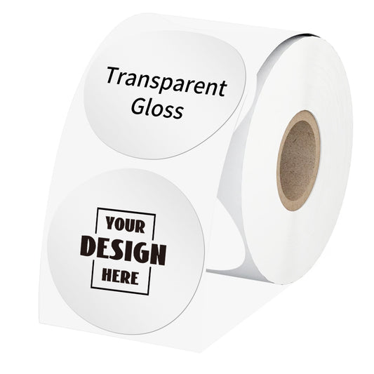 Custom Roll Circle Labels - Transparent Gloss