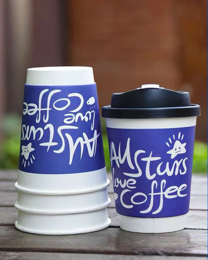 12oz Double Wall Disposable Paper Coffee Cup - Klein Blue