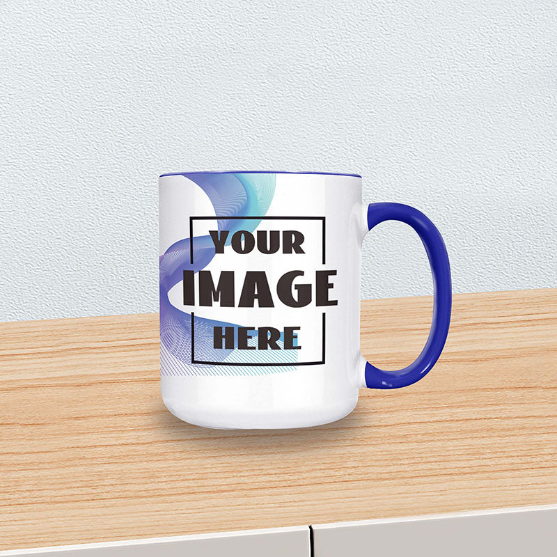 330ml (11oz) Custom Mug - Medium Blue