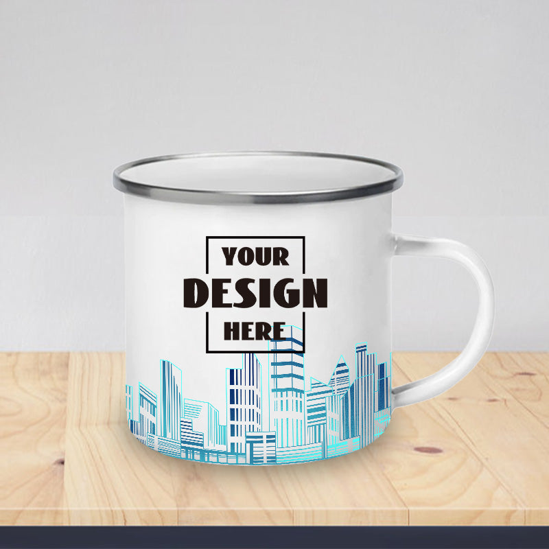 350ml (12oz) Custom Enamel Mug - White