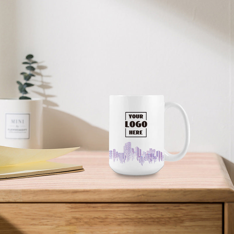 The 15oz custom mugs are made by choosing your favourite pictures and words.