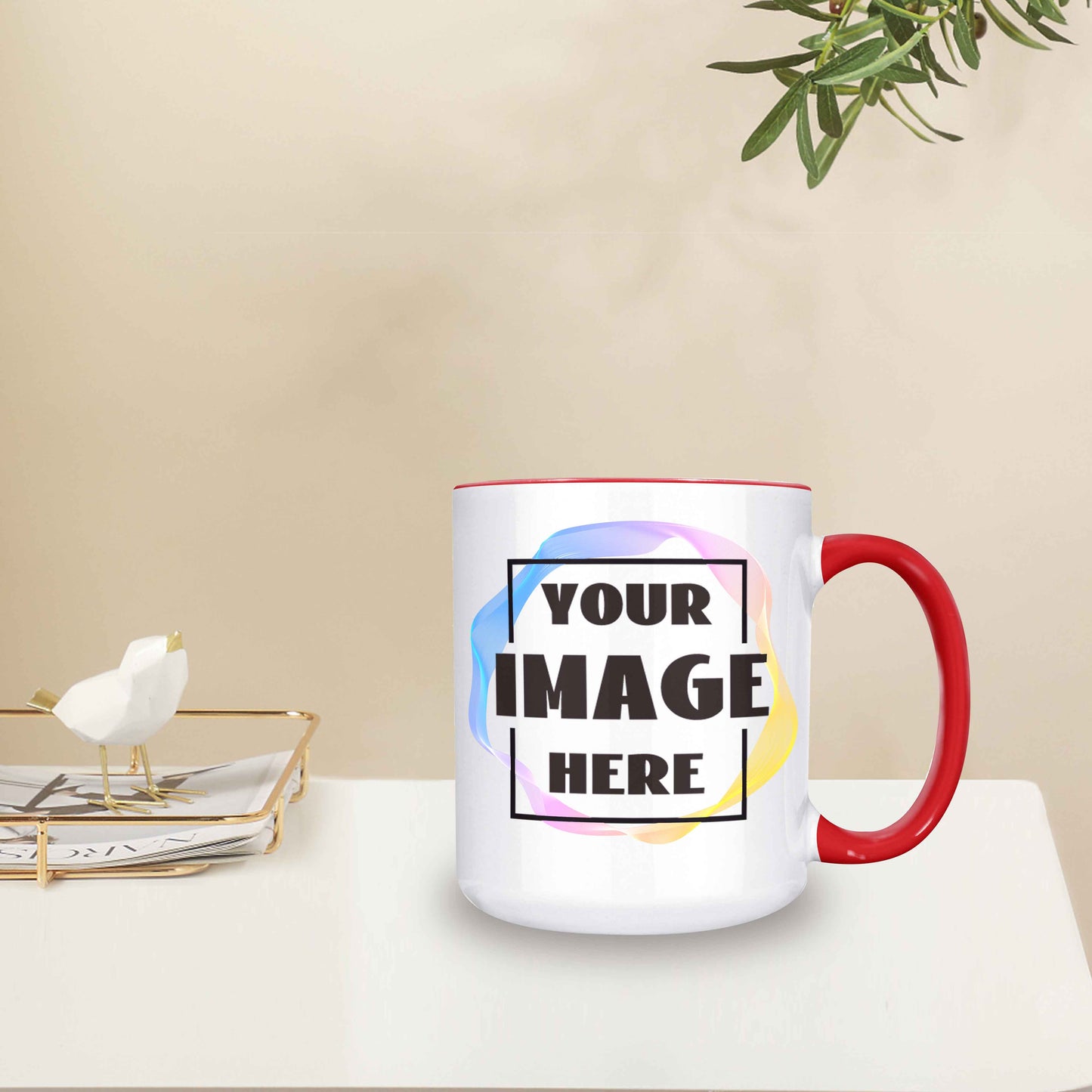 The 11oz custom mugs are made by choosing your favourite pictures and words.