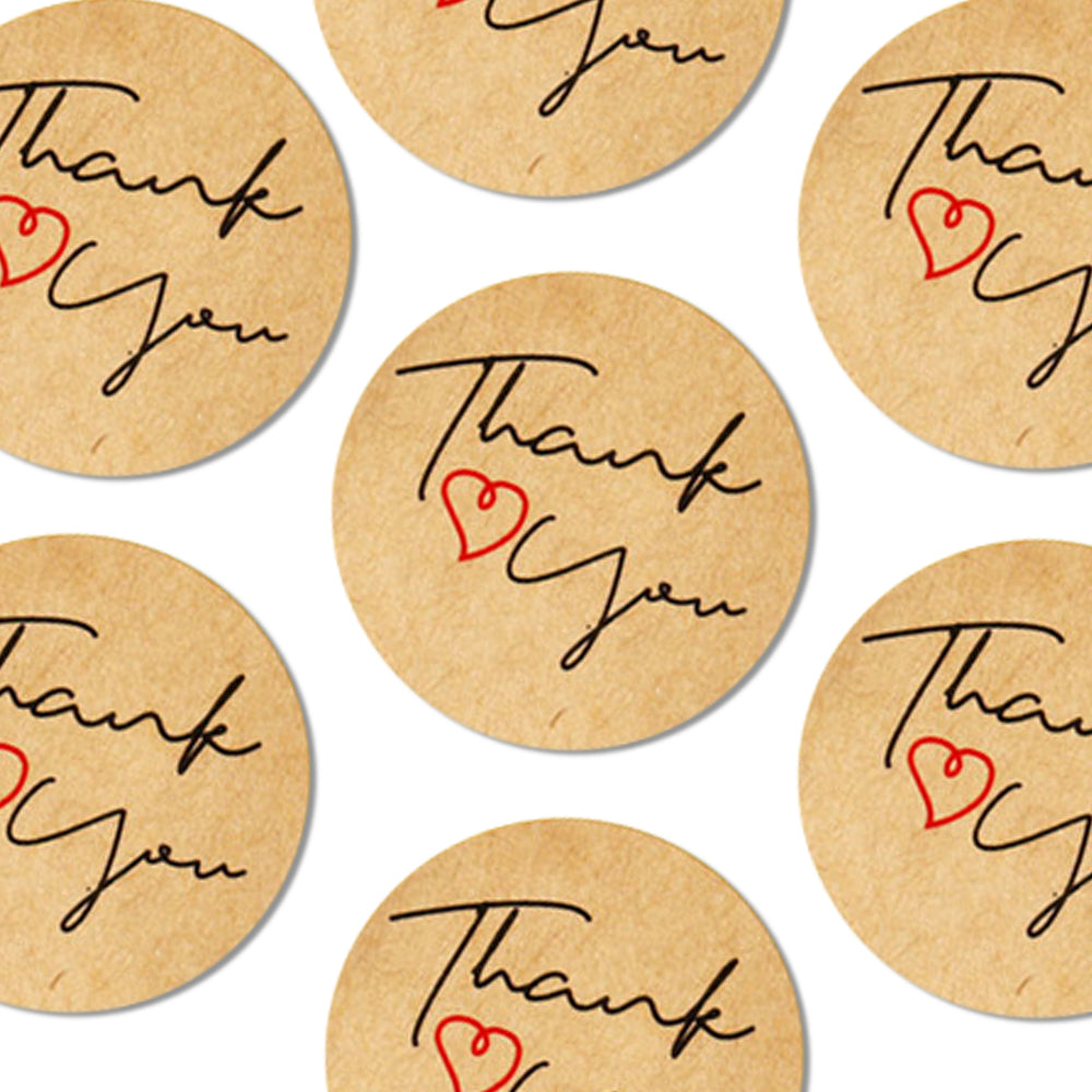 Kraft paper Thank You stickers