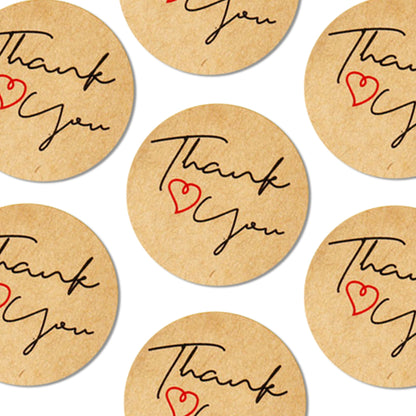 Kraft paper Thank You stickers