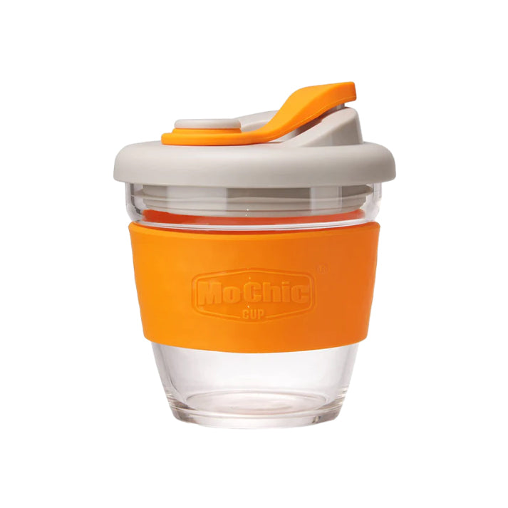 Reusable Glass Coffee Cup - Orange