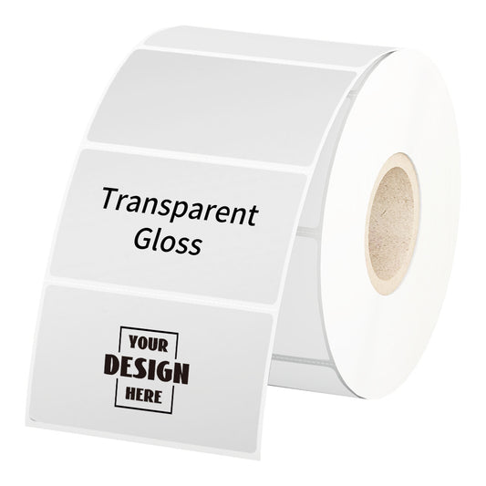 Custom Roll Rectangle Labels - Transparent Gloss