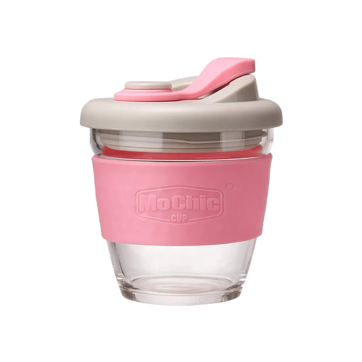 Reusable Glass Coffee Cup - Pink