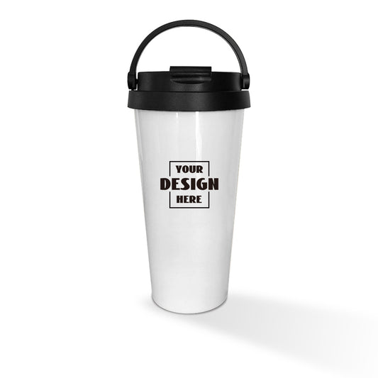 15oz Custom Portable Water Cup With Lid - White