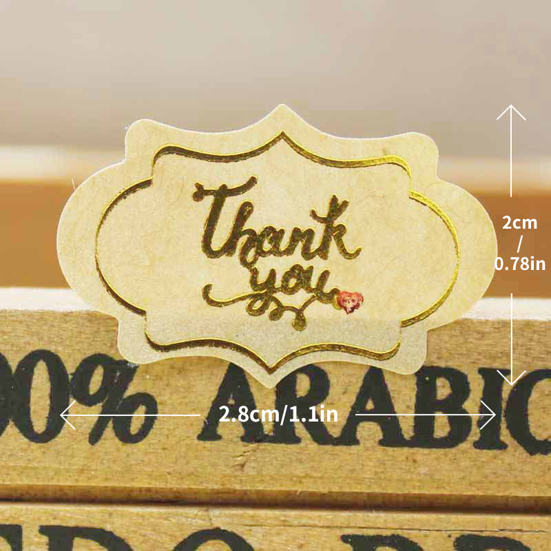 Polygonal frame love thank you stickers