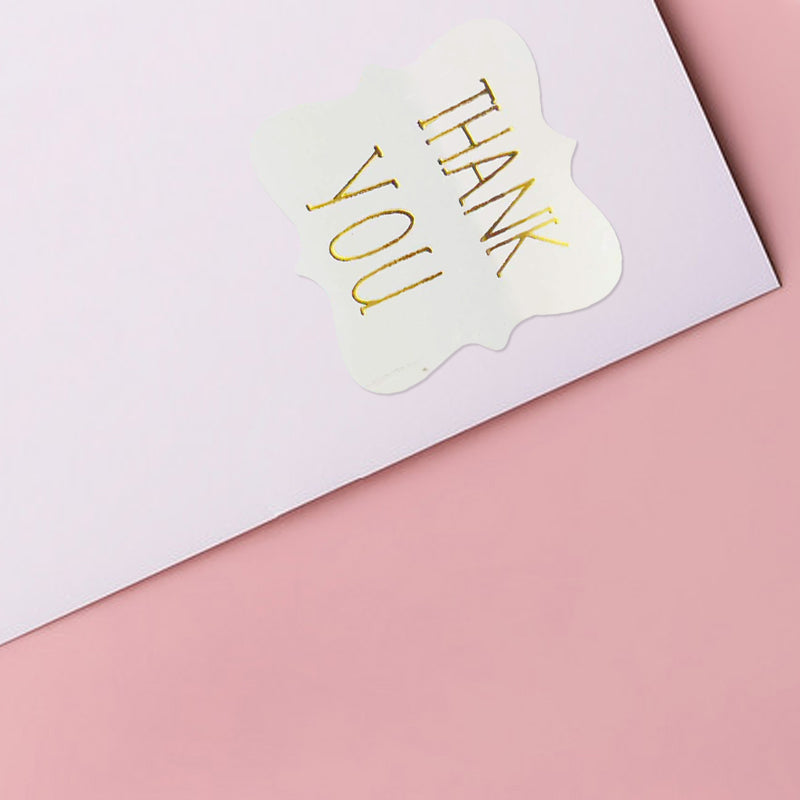 Polygonal thank you stickers