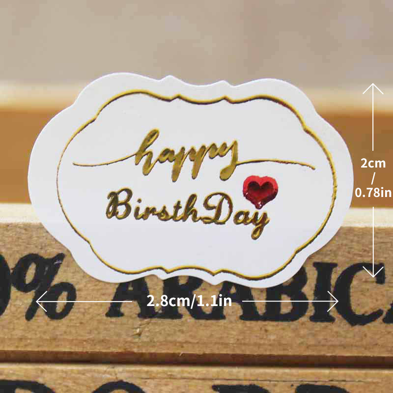 Polygonal happy birthday stickers