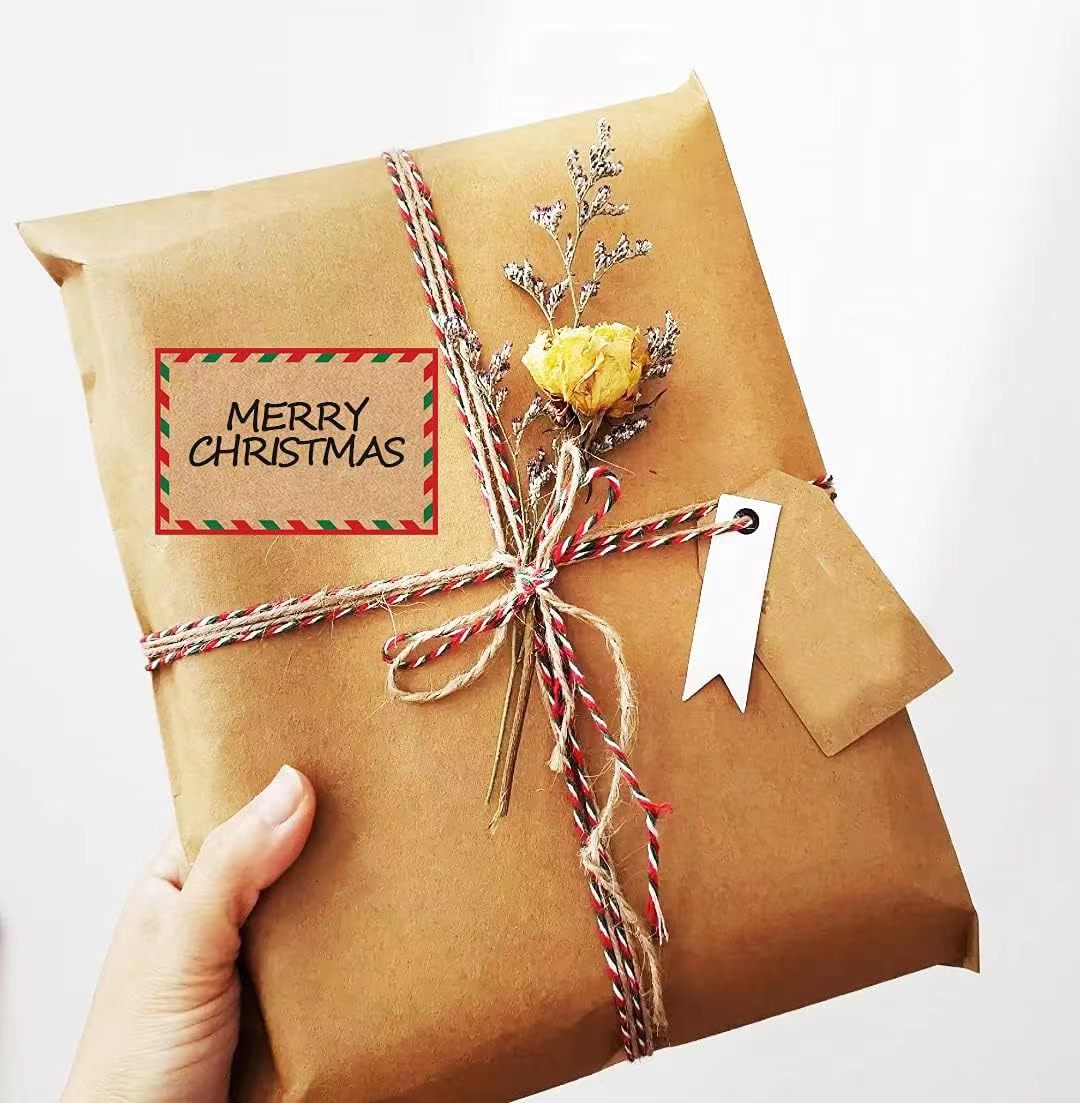 Custom Roll Kraft Paper Rectangle Labels