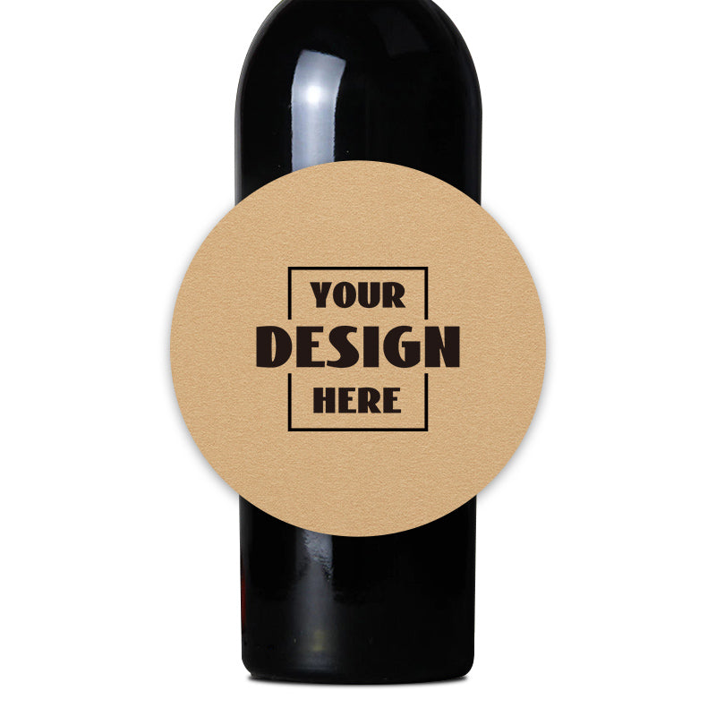 Custom Roll Circle Kraft Paper Wine Labels