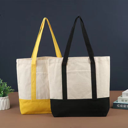 Custom Canvas Contrast Bag - Black