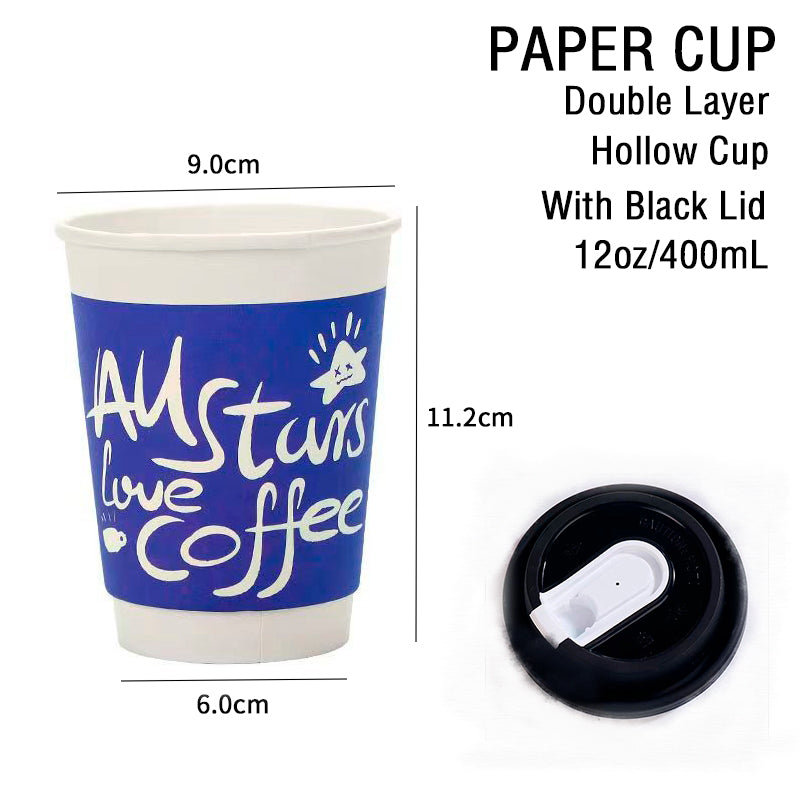 12oz Double Wall Disposable Paper Coffee Cup - Klein Blue