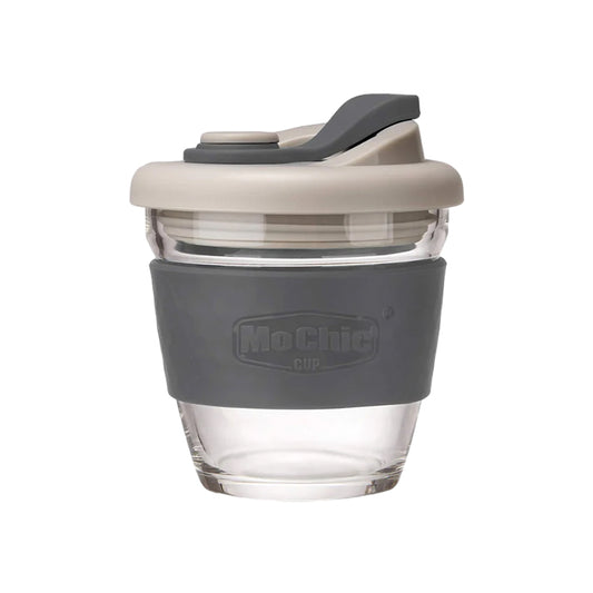 Reusable Glass Coffee Cup - Charcoal Gray