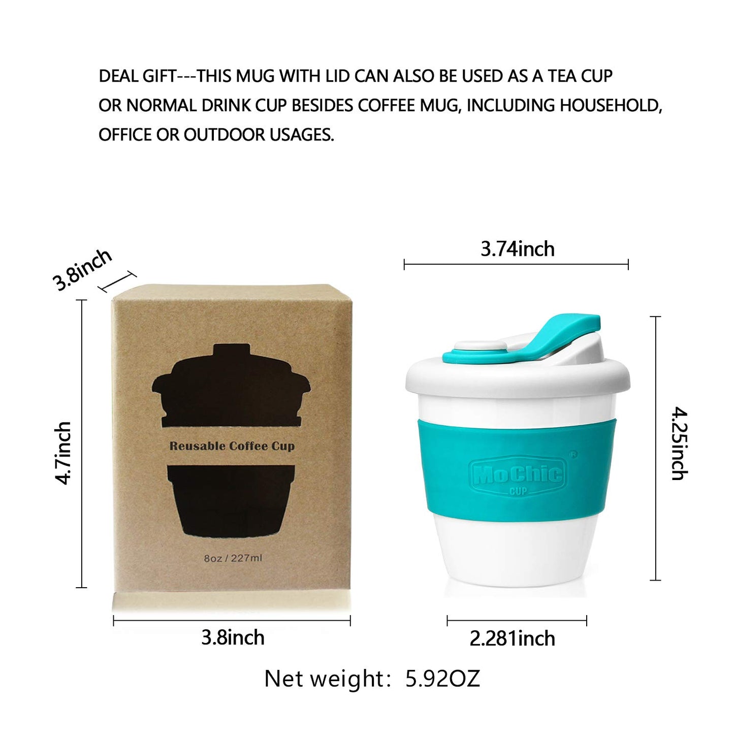 Reusable PLA Coffee Cup - Mint Green