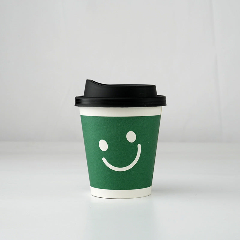 10oz Single Wall Disposable Paper Coffee Cup - Smiley