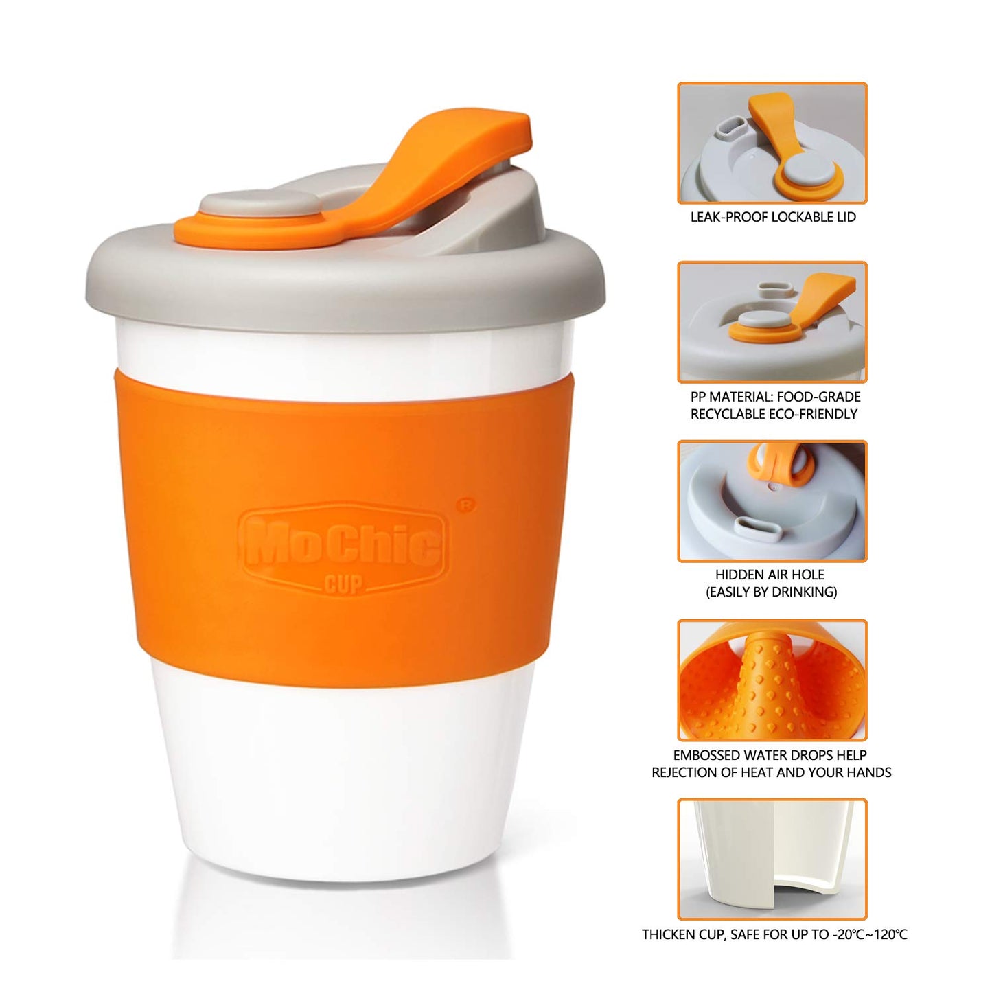 Reusable PLA Coffee Cup - Orange