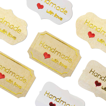 Polygonal handmade love stickers