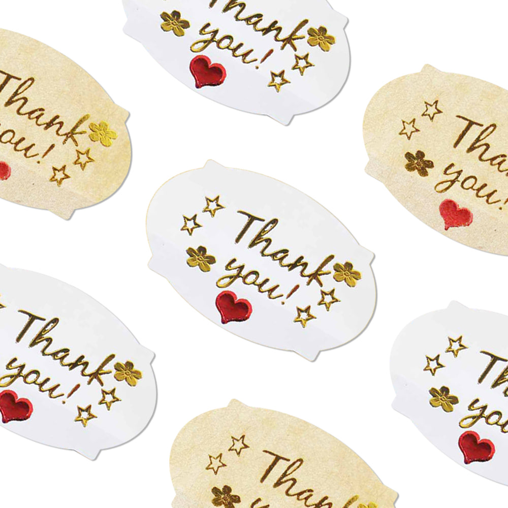 Polygonal love thank you stickers