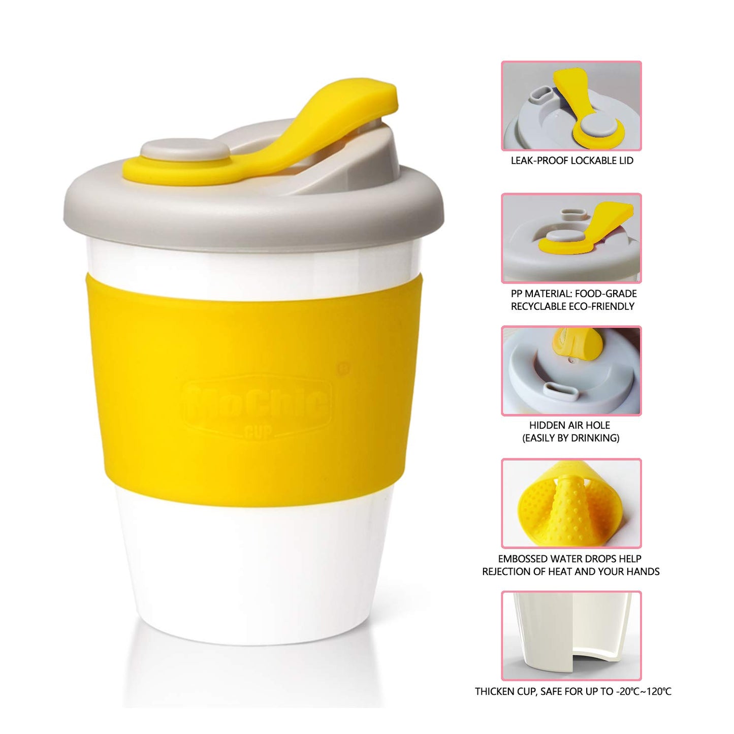 Reusable PLA Coffee Cup - Lemon Yellow