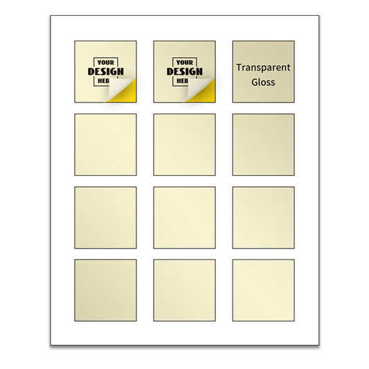 Custom Sheet Square Stickers - Transparent Gloss