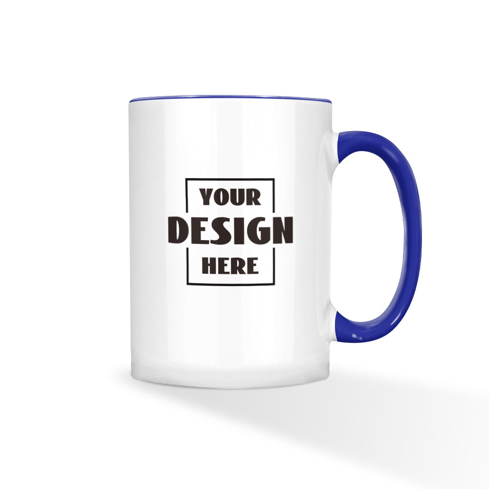 The 11oz custom mugs are made by choosing your favourite pictures and words.