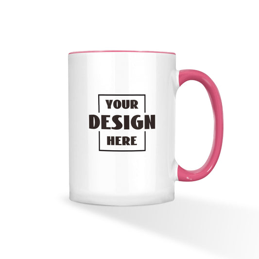 The 11oz custom mugs are made by choosing your favourite pictures and words.