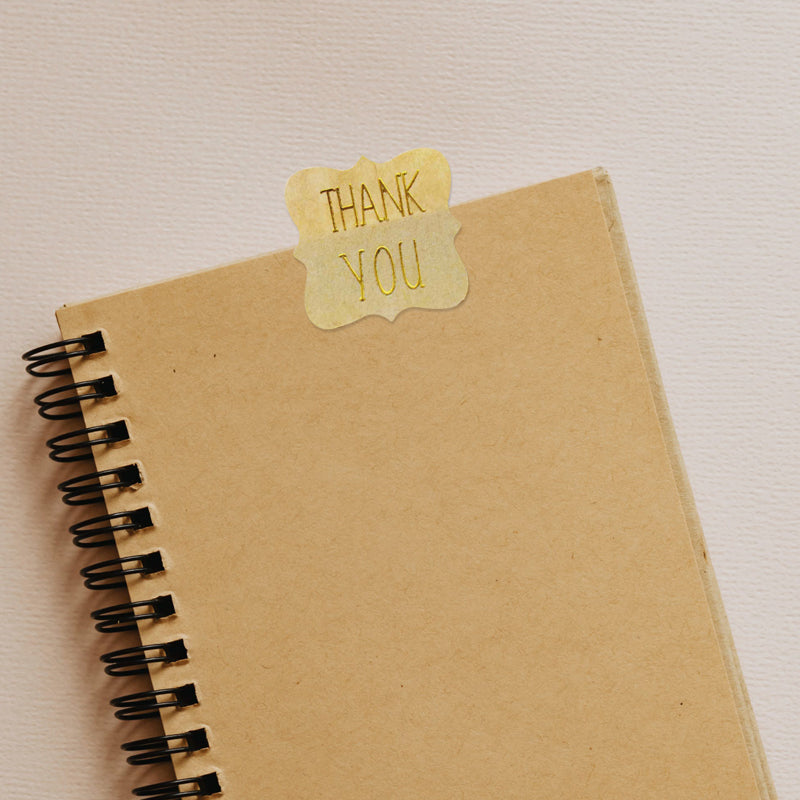 Polygonal thank you stickers