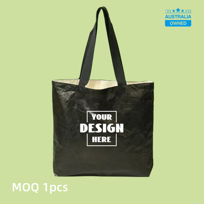 Custom Tyvek Tote Bags - Black