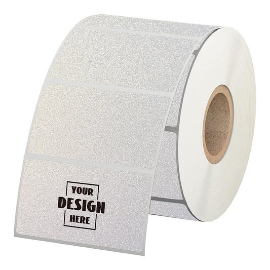 Custom Roll Rectangle Pearlescent Paper Labels