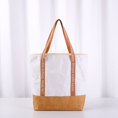 Custom Tyvek Contrast Tote Bag - Yellow