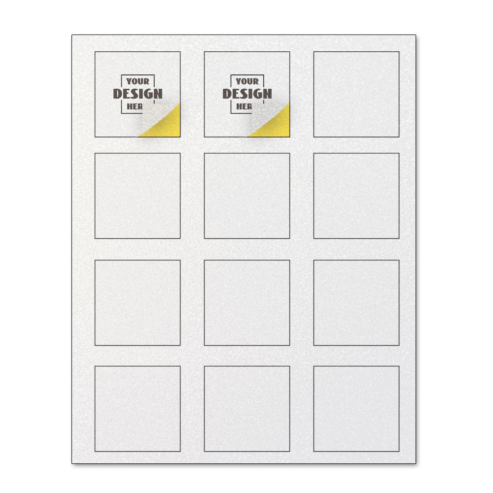 Custom Sheet Square Pearlescent Paper Stickers