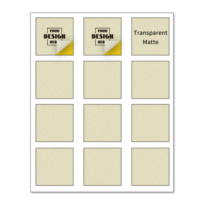 Custom Sheet Square Stickers - Transparent Matte