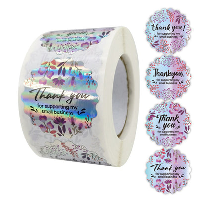 Holographic Laser Thank You Stickers