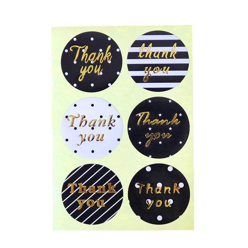 Black and White Thank You Stickers