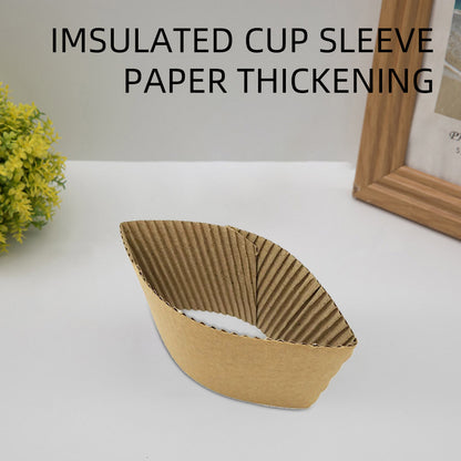 Disposable Kraft Paper Coffee Cup Sleeves Corrugated For Hot Or Cold Beverages