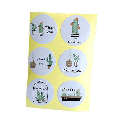 6 Design Plant Thank You Stickers