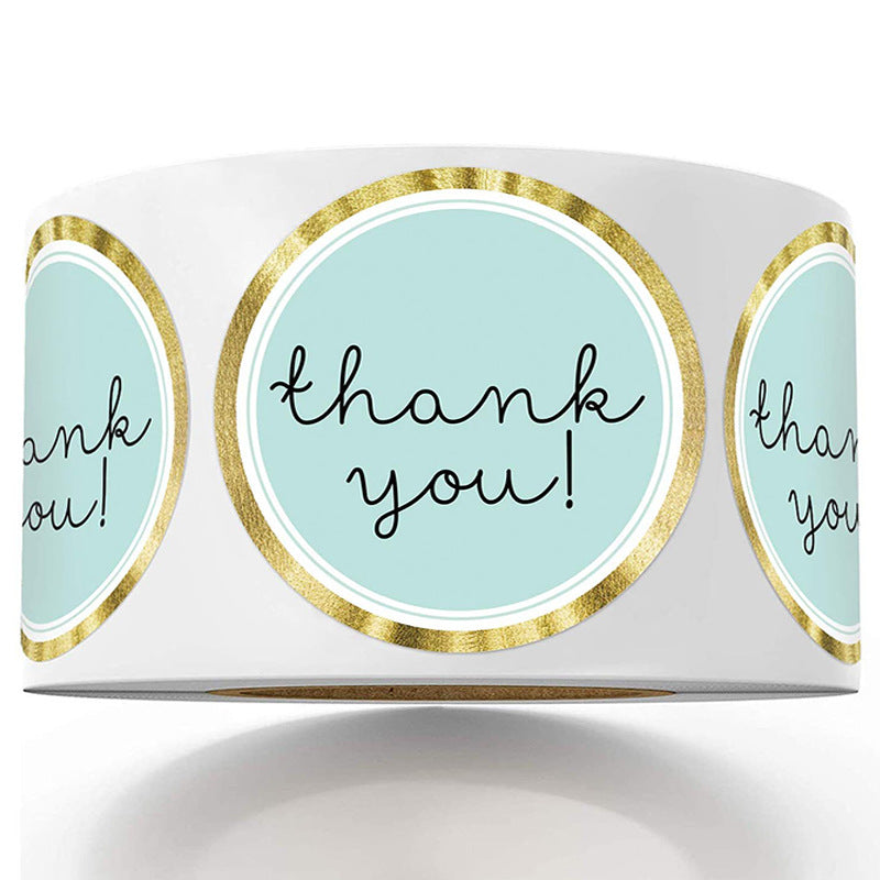 Mint Green Thank You Stickers