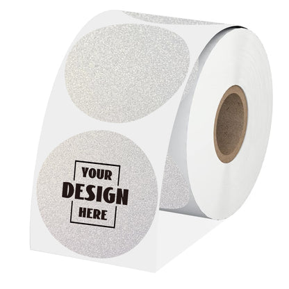 Custom Roll Circle Pearlescent Paper labels