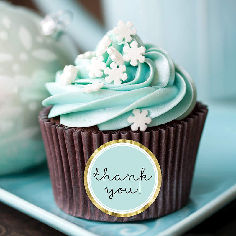 Mint Green Thank You Stickers