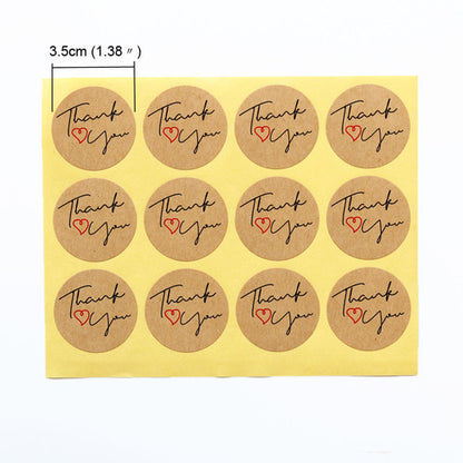 Kraft paper Thank You stickers