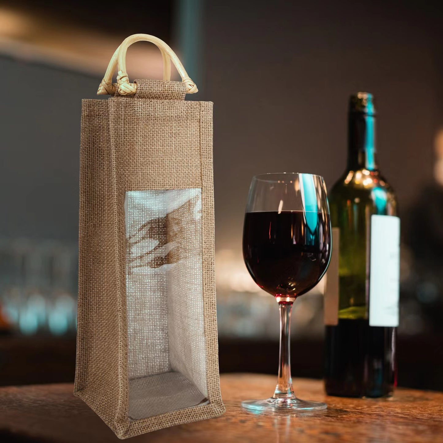 Hessian Wine Bag