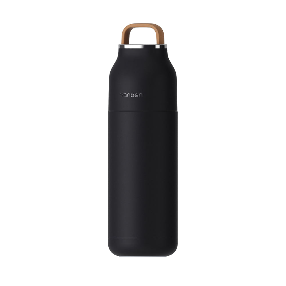 12oz Stainless Steel Portable Vacuum Bottle - Black