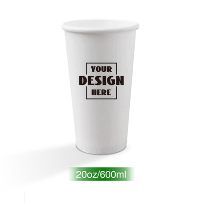 600ml (20oz) Single Wall 90mm Custom Printed Paper Coffee Cups