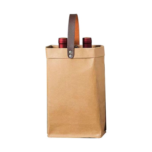 Heavy Kraft Paper Wine Tote Bag